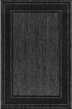 Beverly Rug Outdoor Rug 8x10 Modern Bordered Area Rugs for Indoor and Outdoor Patio Deck Porch Garden Waterproof Weather Sun Resistant Washable Outside Carpet (8 x 10 Black)