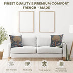 Charlotte Home Furnishings Decorative Tapestry Pillow Cover 19x19 in, Blue Kelmscott Couch Throw Pillow Cover, French Country Square Cushion Cases for Bed Room Home Decor, Soft Cotton Jacquard Woven