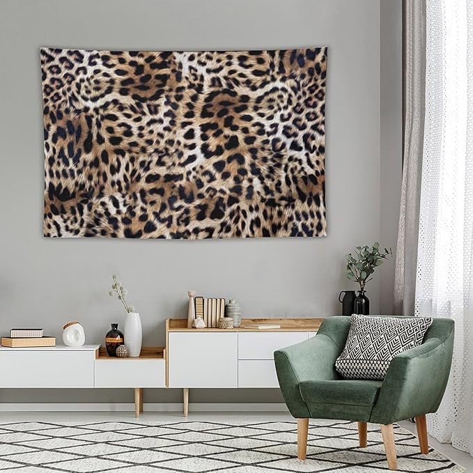 HZOHNAGO Leopard Print Tapestry Nature Wildlife Vintage Cheetah Fur Spot Animal Skin Wild Animals Spots Printed Wall Tapestry Painting Wall Hanging for Bedroom Living Room Dorm 60" W x 40" H
