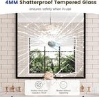 WEER 36X36 Inch Black Bathroom Mirror, Matte Black Framed Mirror, Rectangular Wall Mirror, Vanity Mirror for Bathroom, Anti-Rust, Tempered Glass, Hangs Horizontally or Vertically