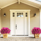 Artificial Flowers for Outdoors Spring Summer Decoration, 16 Bundles Fake Silk Realistic Morning Glory UV Resistant Faux Plastic Plants for Planter Front Door Porch Patio Yard (Fuchsia)