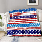 Aimego American Flag Blanket Gifts for Men Women Kids United States USA Flag Patriotic Theme Independence Day Decor Bedroom Living Room Soft Cozy Bed Couch Birthday Christmas Blanket 50"x60"