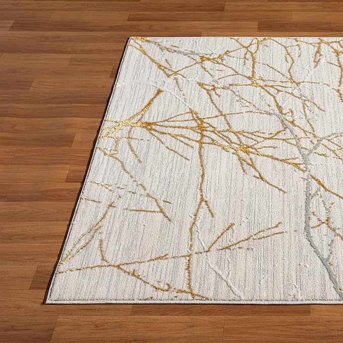 LUXE WEAVERS Sunset Collection 372 Gold 2x3 Modern Abstract Area Rug