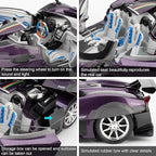 1/24 Car Model Compatible for Collectible Pagani Zonta HP Diecast Toy Car,Zinc Alloy Pull Back Cabriolet Vehicles Toy with Sound and Light for Adult Boys Girls (Purple)