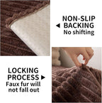 HAOMAIJIA Waterproof Couch Cover for Dogs Washable,Faux Fur Pet Couch Covers for Sofa,Soft Dog Bed Cover Non-Slip Couch Covers for 3 Cushion Couch Sofa Pet Friendly (Brown, 23" x 23" 2 Pack)