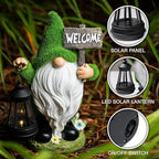 Garden Gnomes Outdoor with LED Solar Light - 11’’ Funny Gnome Decorations/ ornaments for Home/Yard/Patio Solar Lantern Garden Statues - Decor -Deals/clearance - Housewarming/Birthday Gifts