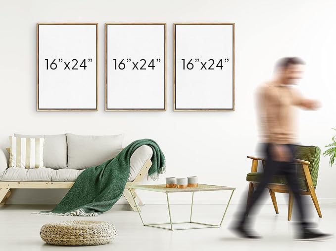 SIGNWIN Framed Canvas Print Wall Art Woodland Nursery Decor Set Fog & Mist Over Blue Pine Tree Forest Nature Modern Art Rustic Landscape Colorful for Living Room, Bedroom, Office - 16"x24"x3 Black