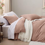 Bedsure Mocha Mousse Duvet Cover Full Size - 3 Pieces Prewashed Extra Soft Cotton-Like Bedding Set, Includes 1 Duvet Cover 80x90 Inches with Zipper Closure & 2 Pillow Shams, Comforter Not Included