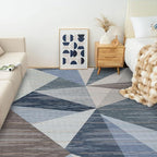 HOMFINE Washable Modern Area Rug - Geometry Style 4x6 Rugs for Living Room, Bedroom, Machine Washable Rug Soft Non Slip Non Shedding Area Rug - Blue, 4'x6'