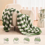 L'AGRATY Chunky Knit Blanket Throw: 50''x60'' Chenille Chunky Knitted Throw Blankets for Bed Couch - Handmade Thick Cable Knit Blanket - Large Crochet Rope Blankets for Home Decor