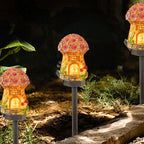 Dazzle Bright Solar Mushroom Lights Fairy Garden Lights for Home Decor Outdoor Decorative Stakes Mushroom House Solar Powered LED Landscape Lighting for Lawn, Walkway, Patio, Yard