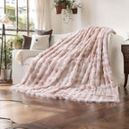 UKELER Camel Faux Fur Throw Blanket 50''x60'' Decorative Shaggy Velvet Blanket Fluffy Cozy Plush Warm Bed Throws for Couch, Sofa, Office, Camping