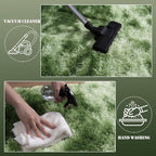 Large 8x10 Area Rugs for Living Room, Tie-Dyed Green Soft Shag Rug for Bedroom, Non-Slip Ultra Fluffy Rug, Modern Plush Carpet for Girls Boys Kids Room Dorm, Fuzzy Rug for Home Decor Aesthetic