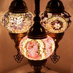 Mozaist Turkish Mosaic Lamp with Bulb – 3 Mosaic Sphere Table Light, Purple Basil