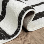 Abani Nomad Cream & Grey Area Rug 9' x 12' for Living Room, Bedroom - Geometric Box Design - Durable & Easy to Clean