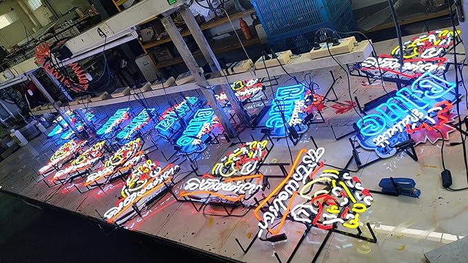 Neon Signs Beer Bar Bedroom Lite Time Glass Neon Signs for Office Hotel Pub Cafe Birthday Party Man Cave Neon Light Art Wall Lights 24 X 20 Inches