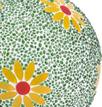 Gazing Ball 8 Inch Flower Glass Mosaic Garden Globe Outdoor Gazing Globe Yard Ornament for Garden Yard Home Lawn Outdoor Decoration Gift for Women (Not Solar Powered)