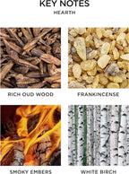 NEST New York Reed Diffuser, Hearth - 5.9 fl oz - Fragrance for Up to 90 Days - Reusable, Refillable Glass Holder - Includes 8 All-Natural Reed Sticks - Flame Free