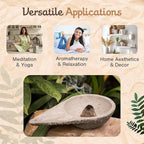 Sagrada Madre Incense Burner, Triangular Sahumador - Hand-Carved Cement Incense Holder, Ash Catcher for Sticks, Cones, Bombs & Smudges - 1 Piece, Perfect for Smudging, Yoga, and Meditation Accessories