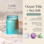Paddywax Scented Candles Relish Collection Soy Wax Artisan Candle in Glass Jar with Lid, 9.5-Ounce, Ocean Tide + Sea Salt