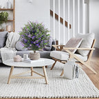 Artificial Boxwood Topiary Ball Trees with Ground Spikes UV Resistant Faux Greenery Shrubs Fake Shrubs for Outdoors, Realistic Faux Plants Bushes for Garden Porch Yard Patio Decor (Purple Green)