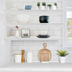 Sorbus Floating Shelves for Wall - 48 Inch Long Bathroom Shelves, Wall Decor for Bedroom, Kitchen, Living Room & Book Storage - Mounted Floating Shelf with Invisible Brackets (White, 2 Pack)