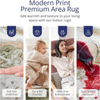 Abani Abstract Grey Green Washable Area Rug – 2' x 3' – Modern Stone-Inspired Design – Regal Collection – Easy to Clean – Durable for High Traffic Areas – Living Room, Bedroom & Office