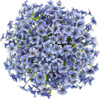 Uieke 16 Bundles Artificial Flowers for Outdoors UV Resistant Fake Flowers No Fade Faux Greenery Plastic Plants for Garden Porch Window Box Home Party Wedding Spring Autumn Décoration (Blue)
