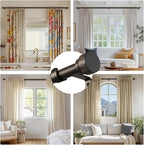 Oneach Antique Brown Curtain Rods for Windows 28 to 48 Inch, 1 Inch Pole Adjustable Length Heavy Duty Metal Curtain Rod Set, for Outdoor Bedroom Kitchen Living Room (16 to 60 Inch)