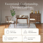 POLY & BARK Weave Dining Chairs – Mid-Century Modern Wishbone Dining Chairs with Arms, Solid Wood Frame, Indoor Use – Walnut– Set of 2 - Ideal for Dining Room, Kitchen or Stylish Accent Setting