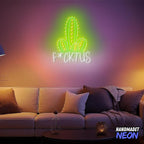 Personalized Rebel Cactus Neon Sign, Custom Funny Cactuses Decor Led Light, Flora Wall Art Lights Signs, Decorative Gifts For Friends, Brother, Kids, Bedroom, Bar, Pub