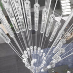 H138 High Ceiling Chandeliers for Foyer 12 Lights Crystal Bubble Column Chandelier for Living Room and Dining Room LED Pendant Lighting