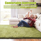 8x10 Fluffy Area Rugs for Living Room,Shag Area Rug for Bedroom,Grass Green Soft Fuzzy Rug Non-Shedding Indoor Plush Carpet for Kids Bedroom Nursery Home Decor