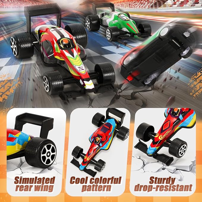 SevenQ Party Favors Toy Cars for Boys with Storage Box, 67Pcs Pull Back Race Cars Bulk, Treasure Box Toys for Classroom Goodie Bag Stocking Stuffers for Kids Toddler Vehicles Mini Fidget Toys