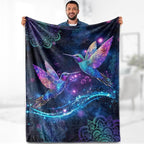 Aimego Hummingbird Gifts Blanket for Women Girls Adults Mom Print Throw Floral Bird Colorful Flowers Bedroom Living Room Decor Birthday Mother's Day Soft Cozy Throw Lightweight Blanket 50"x60"