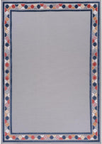 Beverly Rug Outdoor Rug 5x7 Modern Bordered Area Rugs for Indoor and Outdoor Patio Easy to Clean Non Shedding Living Room Porch Garden Washable Outside Carpet (5 x 7 Gray)