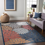 Beverly Rug Outdoor Rug 8x10 Modern Floral Tropical Area Rugs for Indoor and Outdoor Patio Easy to Clean Non Shedding Living Room Porch Garden Washable Outside Carpet (8 x 10 Brown)