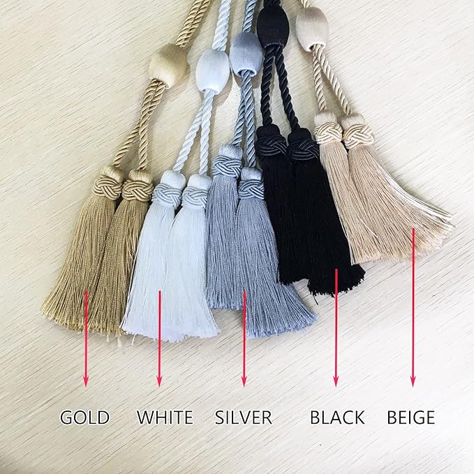 Curtain Tiebacks with Tassel,Modern Rope Window Curtain Ties Backs for Draperies, Outdoor Elegant Decorative Curtain Holdbacks