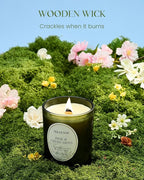 M&SENSE Pine & Moss Scented Candles, Natural Soy Wax 18oz 100 Hours Long Lasting Slow Burn, Cracking Wooden Wick Aromatherapy Candle for Women, Winter Holiday Christmas Gifts