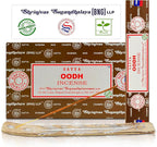 Satya Oodh Incense Sticks, Satya Bng Insenses 15gmx12 Pack with Raajsee Incense Holder Bundle, Satya Nagchampa Natural Incense