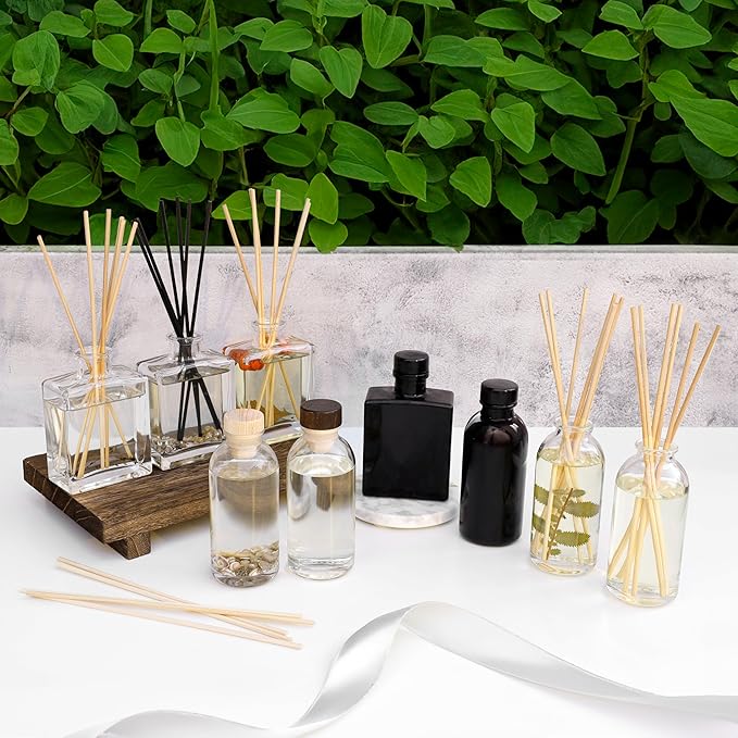 Urban Naturals Sensual Amber Blossoms Reed Diffuser Set | Made with Essential Oils & Real Botanicals | Sweet Amber, Night Blooming Jasmine, Sandalwood, Bergamot, Vanilla & Musk | Made in The USA