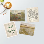 SIGNWIN Poster Bathroom Decor, Wall Art Room Decor Multicolor for Living Room, Bedroom, Office Autumn Spring Rustic Flower Landscape Classic Vintage Retro Illustrations - 12"x16"x4