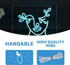 JONATHAN Y NEN1032A Teary Face 13.7" X 10.9" Contemporary Glam Acrylic Box USB Operated LED Neon Light, Blue