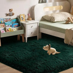 Green Area Rug for Living Room: 6x9 Fluffy Shag Carpet-Modern Fuzzy Furry Plush Soft Rugs for Kids Girls Room,Shaggy Rug for Living Room,Bderoom,Dorm Home Decor(6x9 Feet,Green)