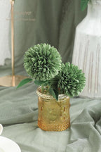 Floroom 12pcs Emerald Green Faux Silk Mums Artificial Flowers Bulk Fake Chrysanthemums with Stems for DIY Wedding Table Centerpieces Floral Arrangements Vase Fillers Home Decorations