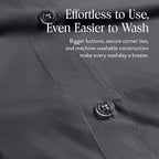 Brooklinen Luxury Percale Duvet Cover – 100% Cotton, Cool, Crisp, Extra-Long Corner Ties, Button Closure, Soft & Breathable – Machine Washable, Duvet Cover King/California King Bed Sizes (Slate)