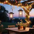 Solar Lantern Outdoor,Hanging Solar Lights Waterproof,Outdoor Wall Light Fixtures wiht Bulb,Outside Porch Lights Wall Mount for Front Garage Chicken Coop Farmhouse,2 Pack