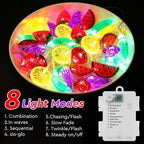 Couah [ 8 Modes & Timer ] 30 LED 16 Ft Summer Tropical String Lights Strawberry Grape Watermelon Lemon Banana Fairy Lights Battery Operated for Tropical Party Pool Beach Summer Decorations