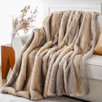 BATTILO HOME Luxury Mink Faux Fur Throw Blanket, Large Soft Cozy Warm Fur Blanket for Bed, Sofa, Couch, Chair, Thick Fur Throw and Blankets for Home Decor, 60"x80"