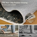 Area Rugs 8x10 for Living Room Bedroom, Modern Abstract Machine Washable Rug, Large Soft Low Pile Floor Carpet with Non Slip Backing for Dining Room, Brown